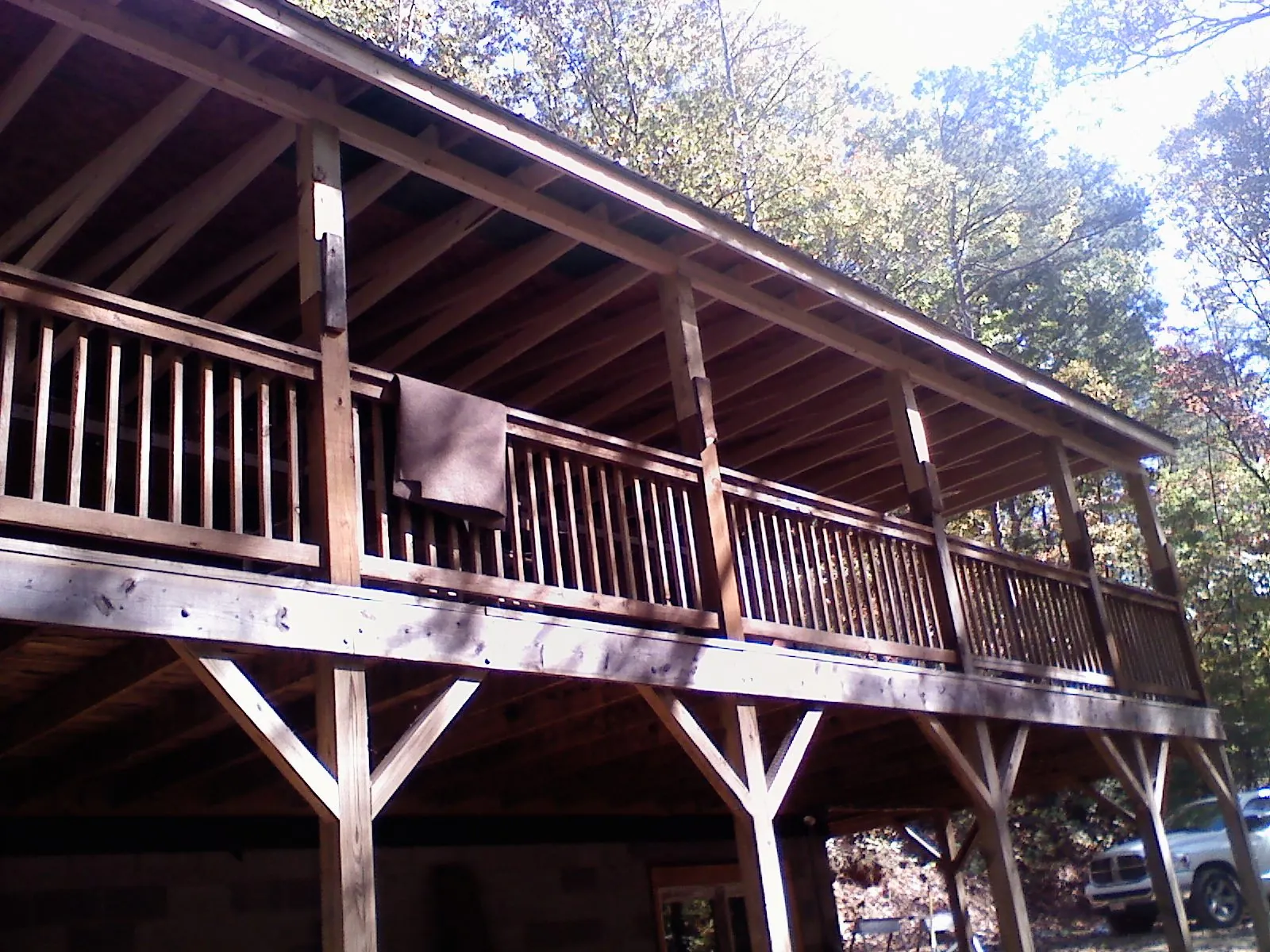 Timber framing under a new elevated porch and deck — Roof Leak Repair in Harveys Lake by Roofing Brothers